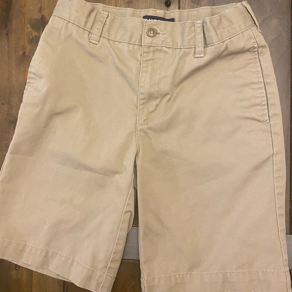 Boys LANDS END khaki‎ school uniform shorts size 10 adjustable waist